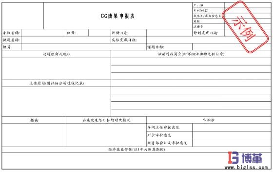 班組成本控制(CC)活動成果申報(bào)表 班組成本控制(CC)活動的具體推進(jìn)步驟